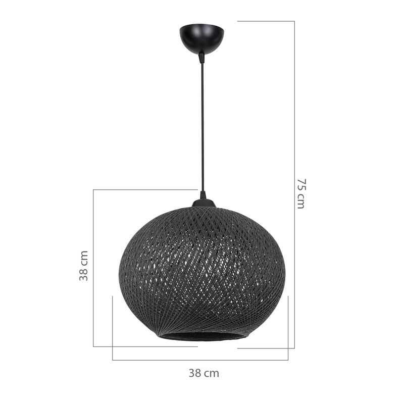 Φωτιστικό οροφής μονόφωτο Leshia pakoworld Ε27 μαύρο Φ38x38εκ 4