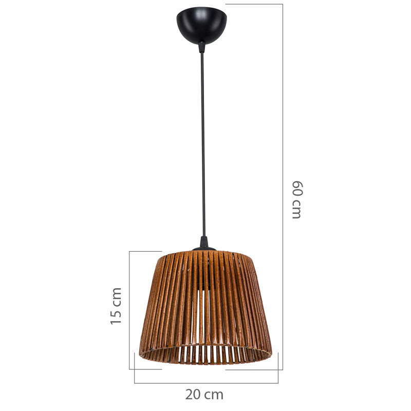 Φωτιστικό οροφής μονόφωτο PWL-1116 pakoworld Ε27 καφέ Φ20x15εκ 4