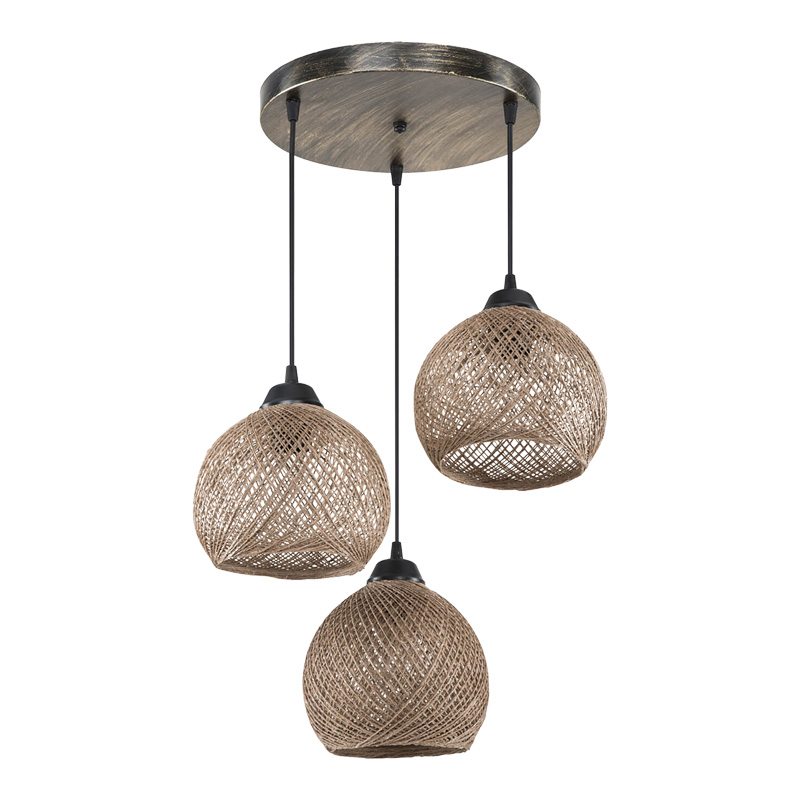Φωτιστικό οροφής τρίφωτο PWL-1121 pakoworld Ε27 καφέ Φ40x75εκ 1
