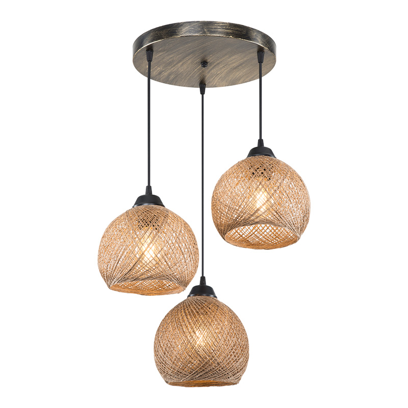Φωτιστικό οροφής τρίφωτο PWL-1121 pakoworld Ε27 καφέ Φ40x75εκ 3