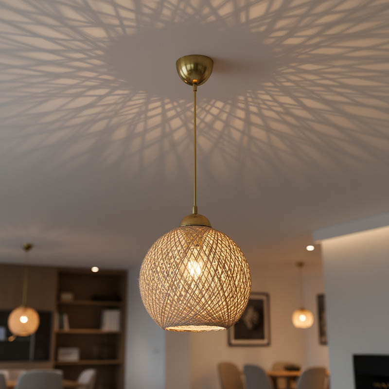 Φωτιστικό οροφής μονόφωτο Leshia pakoworld Ε27 καφέ Φ26x26εκ 2
