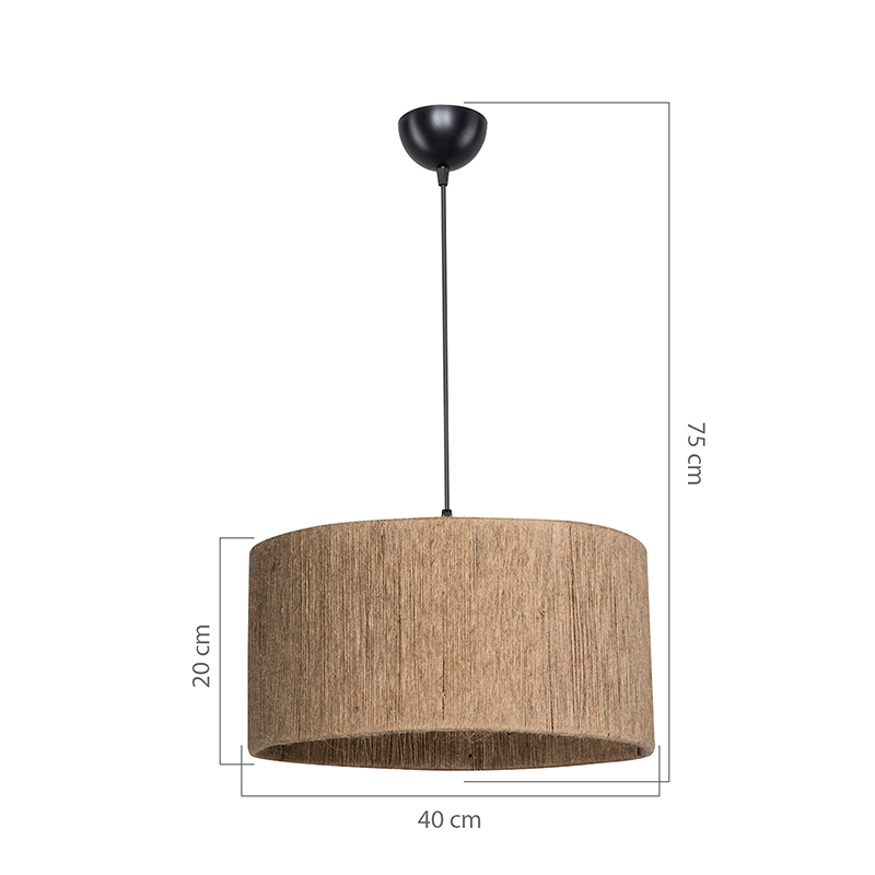 Φωτιστικό οροφής μονόφωτο PWL-1184 pakoworld Ε27 καφέ Φ40x20εκ 4