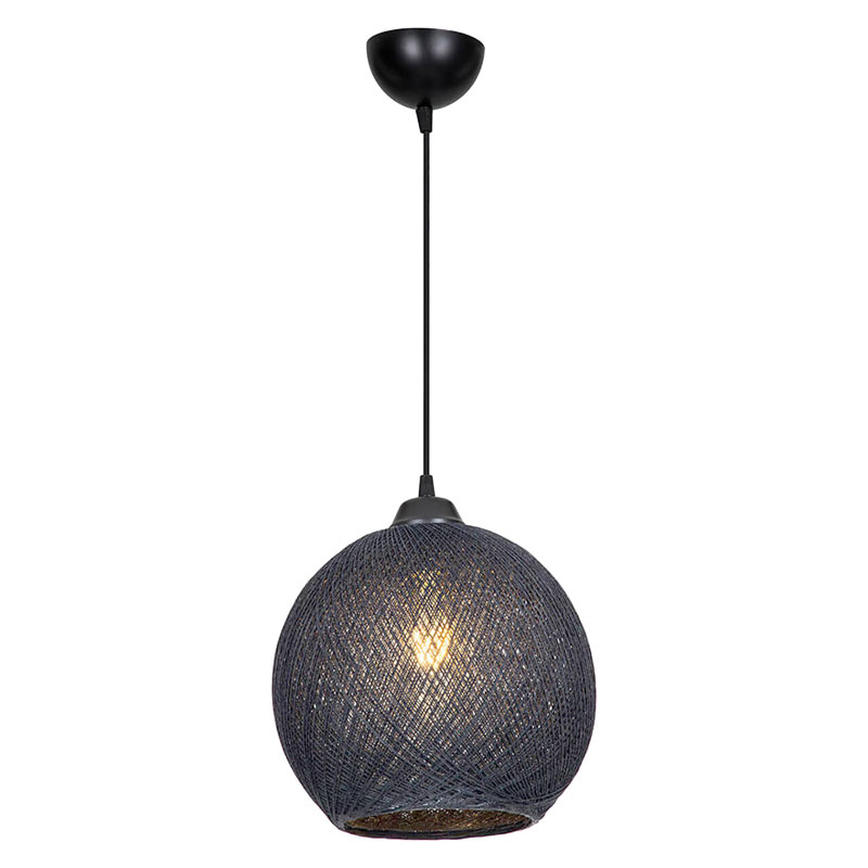 Φωτιστικό οροφής μονόφωτο Leshia pakoworld Ε27 γκρι Φ26x26εκ 1