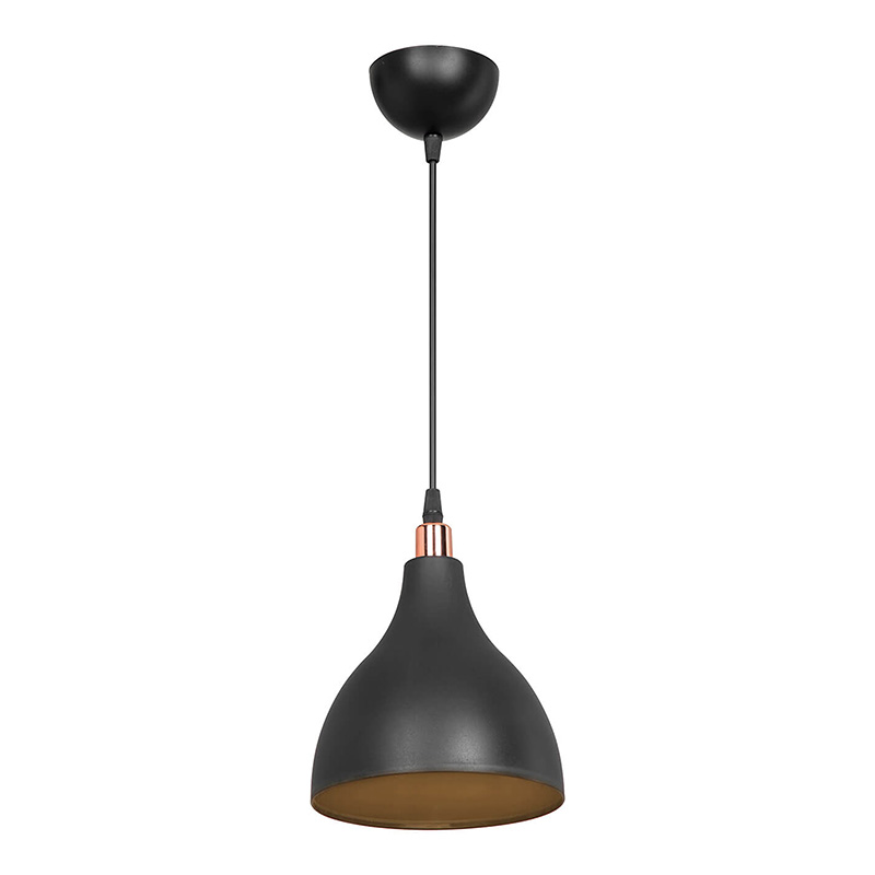 Φωτιστικό οροφής μονόφωτο Lofty pakoworld Ε27 μαύρο Φ18x22εκ 2