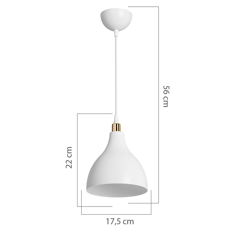 Φωτιστικό οροφής μονόφωτο Lofty pakoworld Ε27 λευκό Φ18x22εκ 4