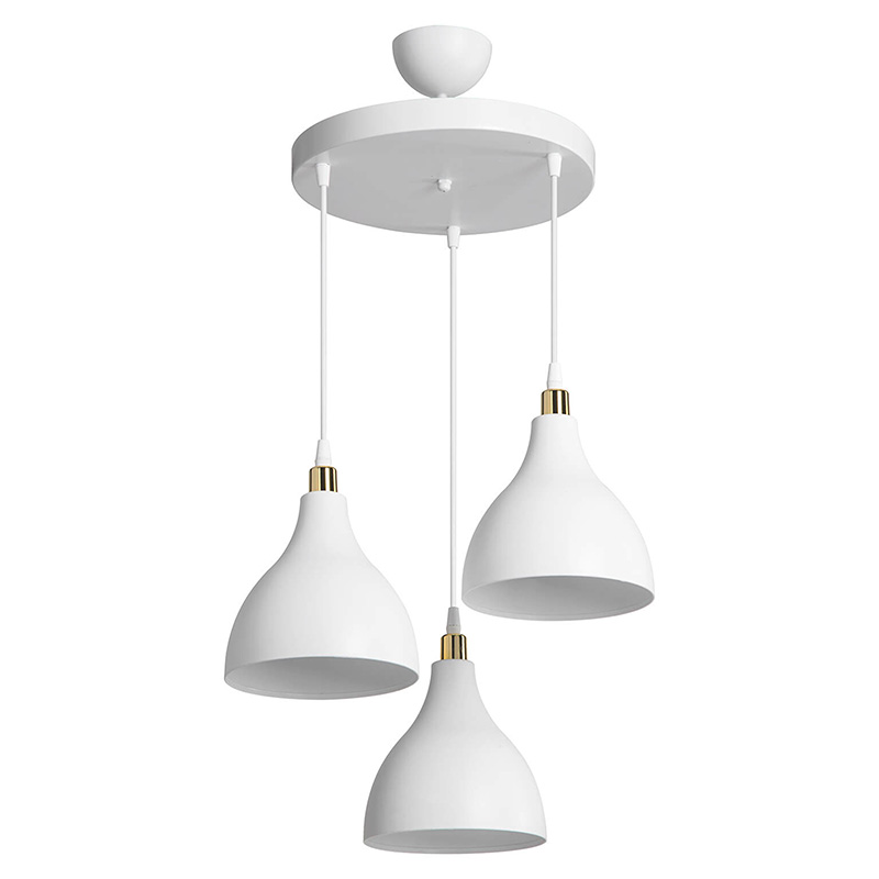 Φωτιστικό οροφής τρίφωτο Lofty pakoworld Ε27 λευκό Φ40x80εκ 1