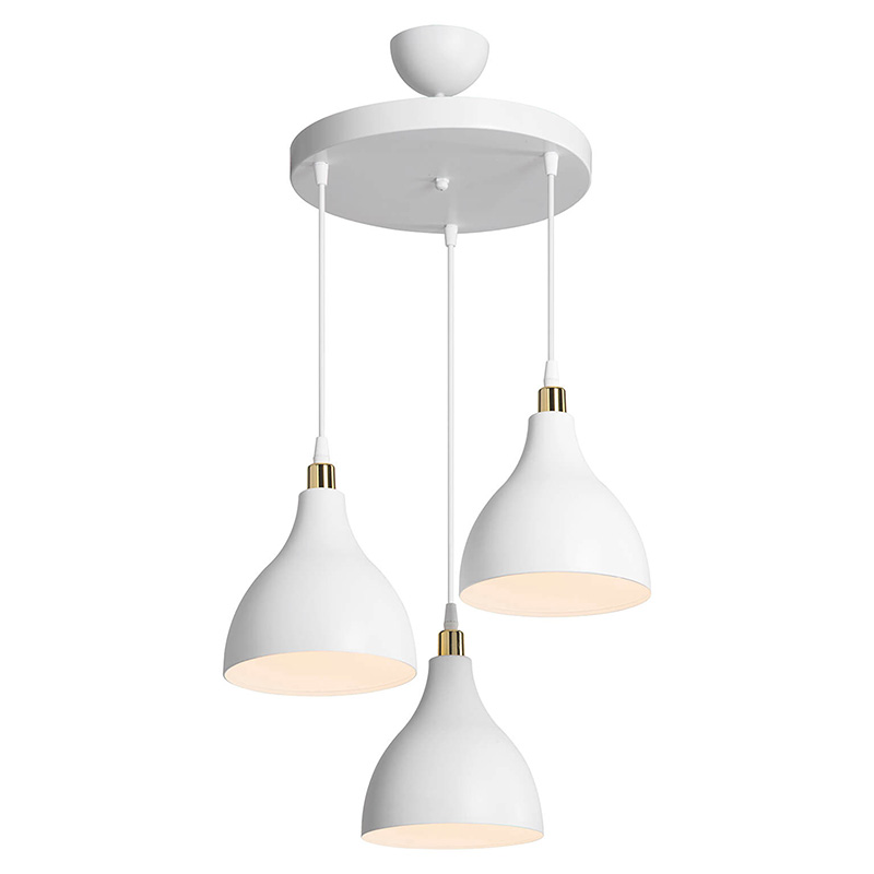 Φωτιστικό οροφής τρίφωτο Lofty pakoworld Ε27 λευκό Φ40x80εκ 2