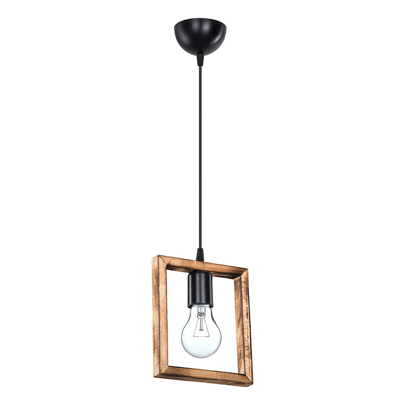 Φωτιστικό οροφής μονόφωτο Isolate pakoworld Ε27 καρυδί 18.5x3x24εκ 1
