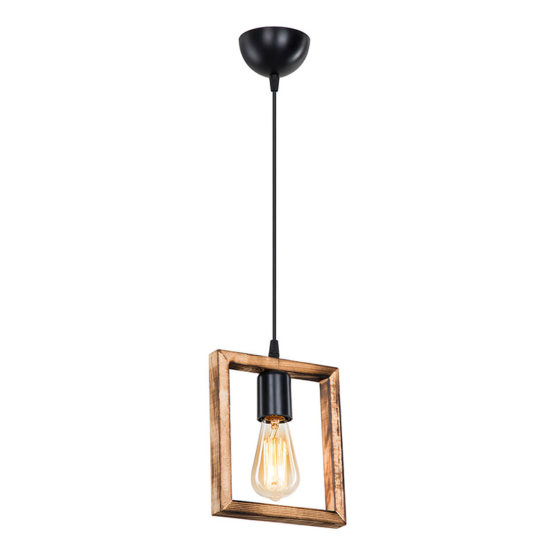 Φωτιστικό οροφής μονόφωτο Isolate pakoworld Ε27 καρυδί 18.5x3x24εκ 2