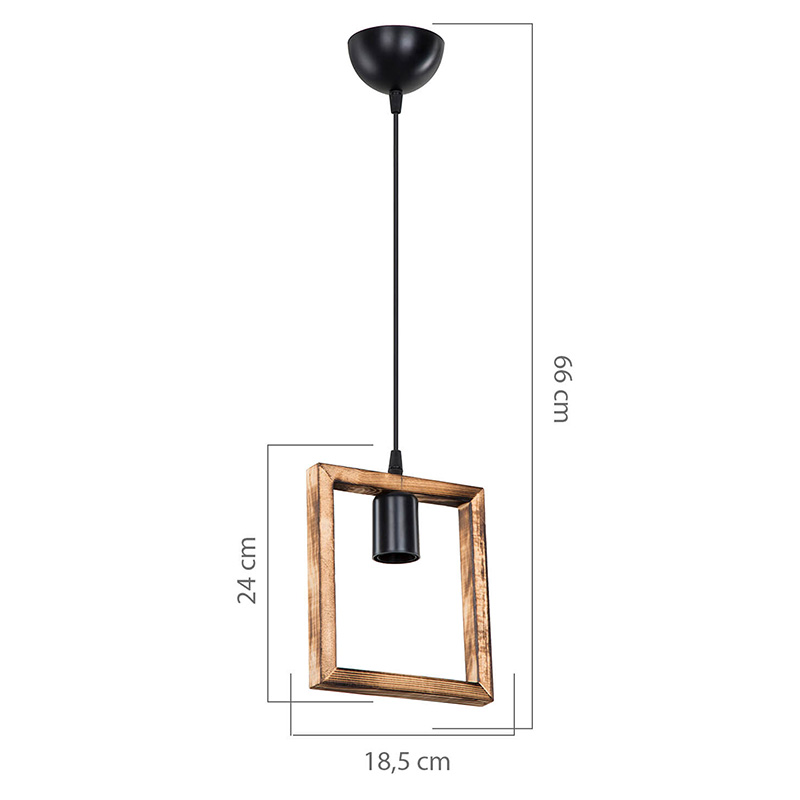 Φωτιστικό οροφής μονόφωτο Isolate pakoworld Ε27 καρυδί 18.5x3x24εκ 4