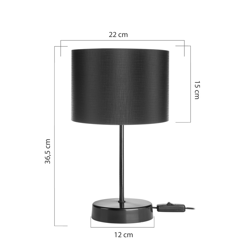 Επιτραπέζιο φωτιστικό PWL-1183 pakoworld Ε27 μαύρο Φ22x36.5εκ 4