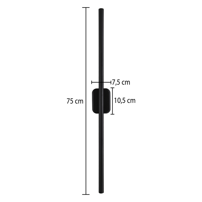 Φωτιστικό τοίχου-απλίκα Senio pakoworld Led μαύρο 75x6x6εκ 4