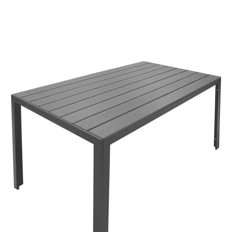 Τραπέζι Nares pakoworld αλουμίνιο ανθρακί-plywood γκρι 140x80x72.5εκ 3