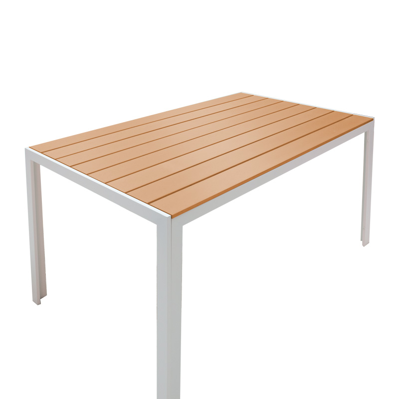 Τραπέζι Nares pakoworld αλουμίνιο λευκό-plywood φυσικό 140x80x72.5εκ 3