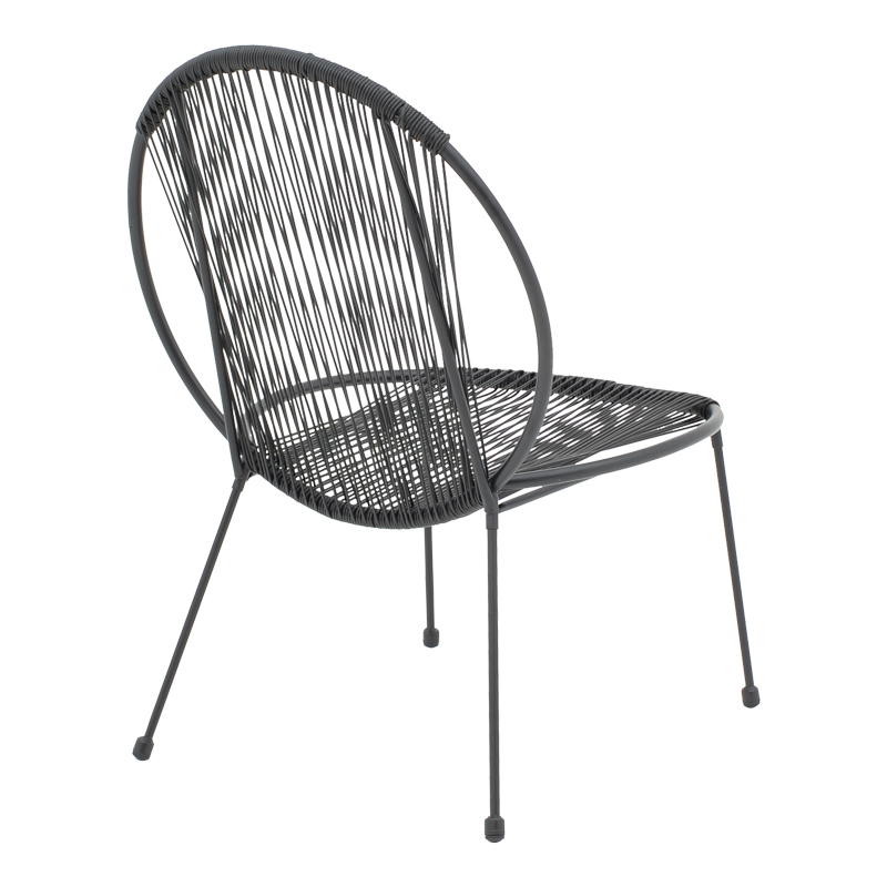 Καρέκλα κήπου Dapper pakoworld μαύρο μέταλλο-pe μαύρο 64.5x71x92.5εκ 3