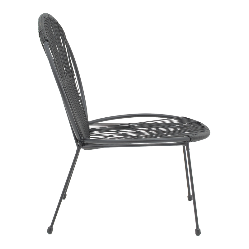 Καρέκλα κήπου Dapper pakoworld μαύρο μέταλλο-pe μαύρο 64.5x71x92.5εκ 4