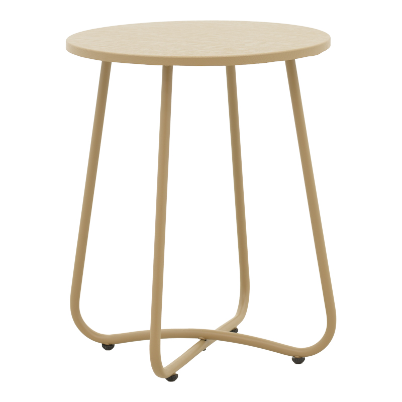 Τραπέζι Bramwell pakoworld μέταλλο μπεζ Φ40x50εκ 1