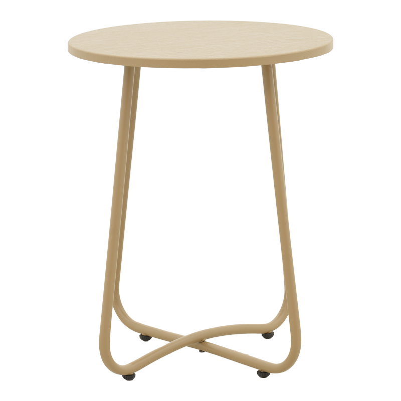 Τραπέζι Bramwell pakoworld μέταλλο μπεζ Φ40x50εκ 2