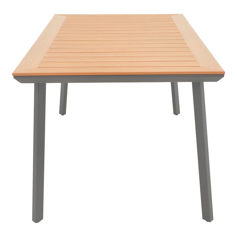 Τραπέζι Griffith pakoworld ανθρακί αλουμίνιο και plywood σε φυσική απόχρωση 160x90x74εκ 3