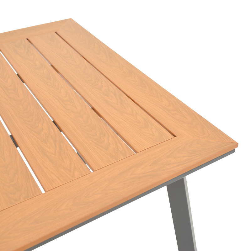 Τραπέζι Griffith pakoworld ανθρακί αλουμίνιο και plywood σε φυσική απόχρωση 160x90x74εκ 4