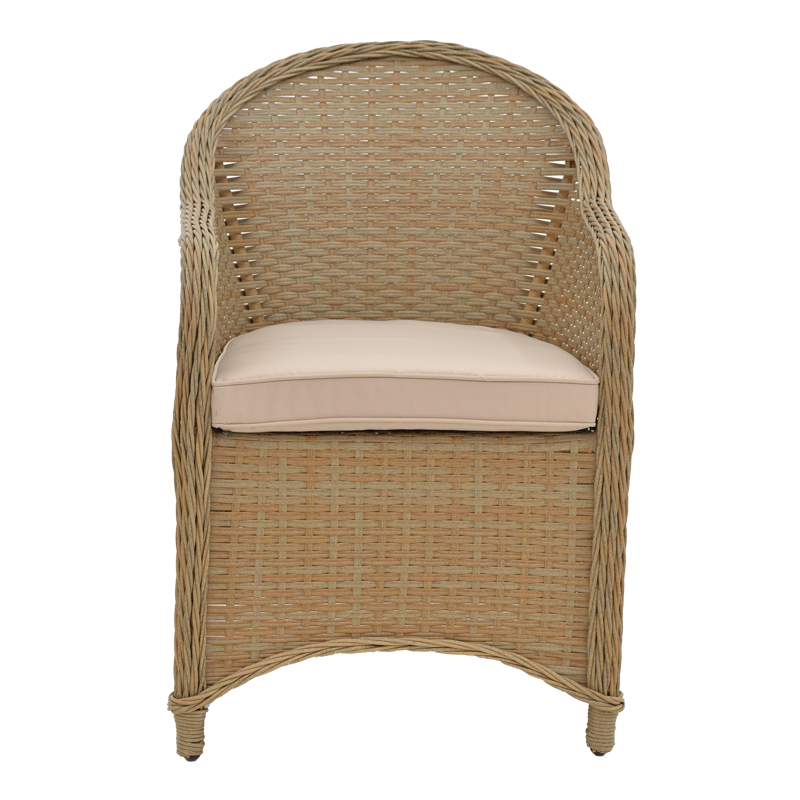 Tραπεζαρία Hadrian-Keir pakoworld σετ 7τεμ καφέ rattan-μπεζ textilene-καφέ αλουμίνιο 180x90x72εκ 4
