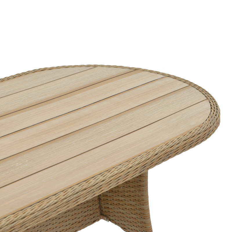 Tραπεζαρία Hadrian-Keir pakoworld σετ 7τεμ καφέ rattan-μπεζ textilene-καφέ αλουμίνιο 180x90x72εκ 7