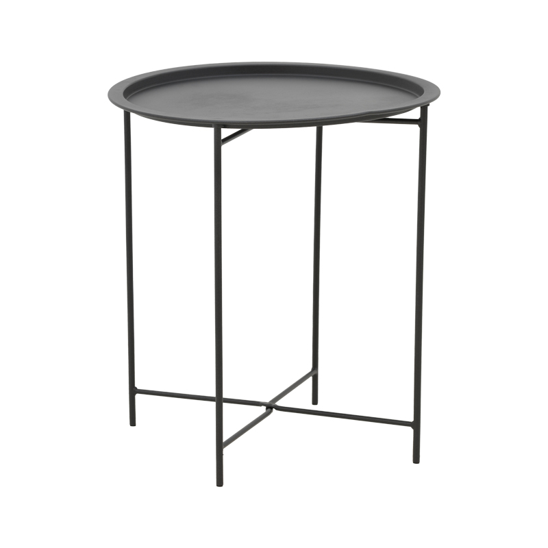 Σαλόνι Dapper-Caius pakoworld σετ 3τεμ μαύρο μέταλλο-μαύρο pe Φ46x52εκ 3