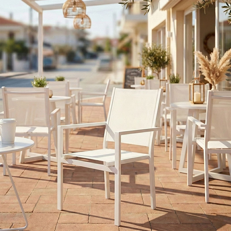 Πολυθρόνα Zacreta pakoworld αλουμίνιο-textilene σε λευκή απόχρωση 56x61x87.5εκ 2