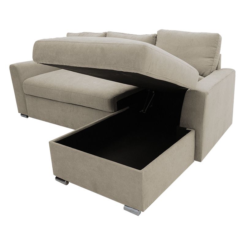 Γωνιακός καναπές-κρεβάτι αριστερή γωνία Belle pakoworld μπεζ 236x164x88εκ 7