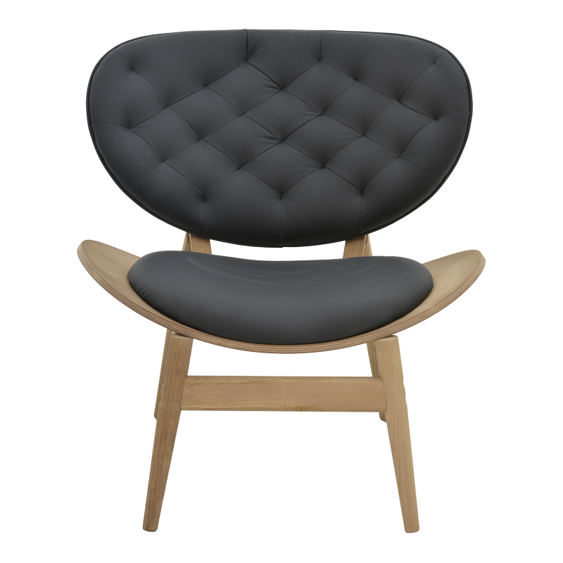 Πολυθρόνα relax Udalle pakoworld μασίφ ξύλο καρυδί-PU μάυρο 77x70x82εκ 4