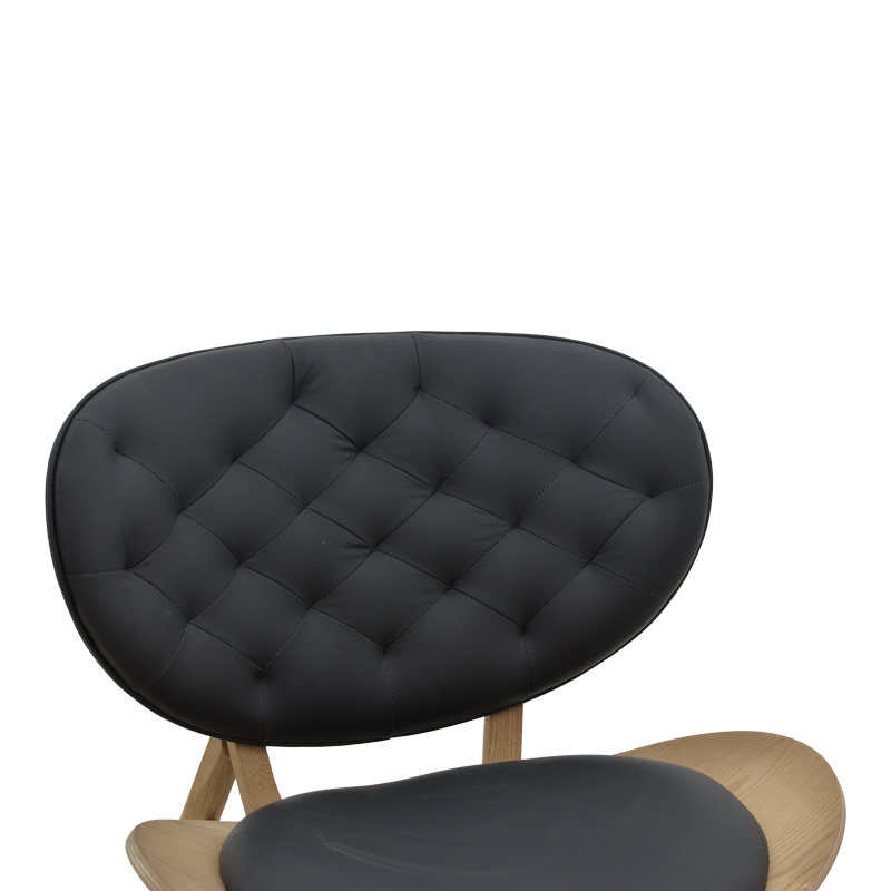 Πολυθρόνα relax Udalle pakoworld μασίφ ξύλο καρυδί-PU μάυρο 77x70x82εκ 5