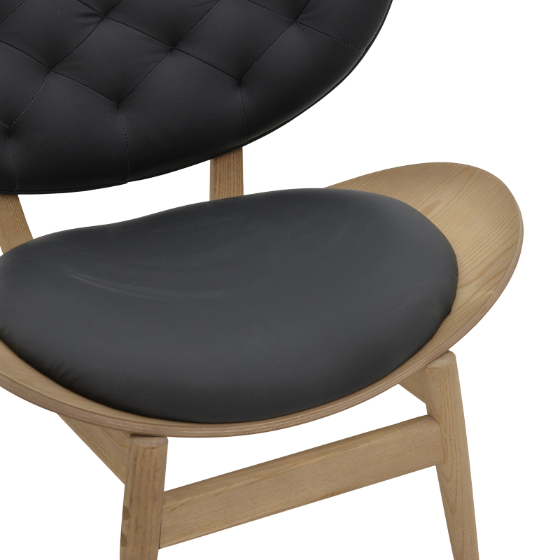 Πολυθρόνα relax Udalle pakoworld μασίφ ξύλο καρυδί-PU μάυρο 77x70x82εκ 6