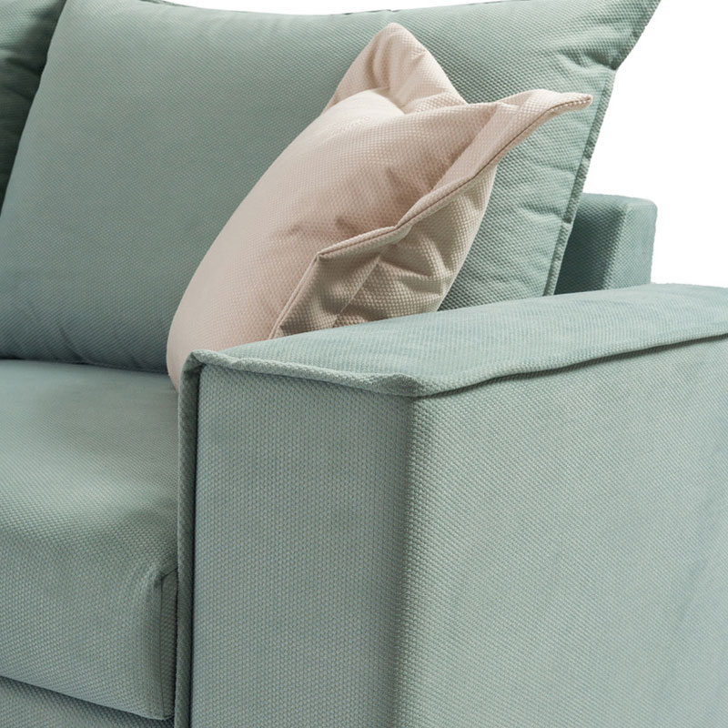 Γωνιακός καναπές δεξιά γωνία Romantic pakoworld ύφασμα Ciel-Cream 290x235x95εκ 5