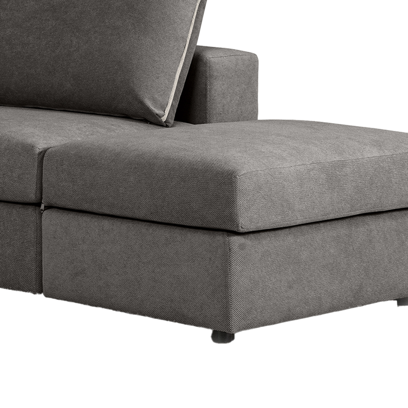 Πολυμορφικός-αναστρέψιμος καναπές London pakoworld ποντικί χρώμα ύφασμα με μαξιλάρια σε απόχρωση ανοιχτό γκρι 296x246x95εκ 7