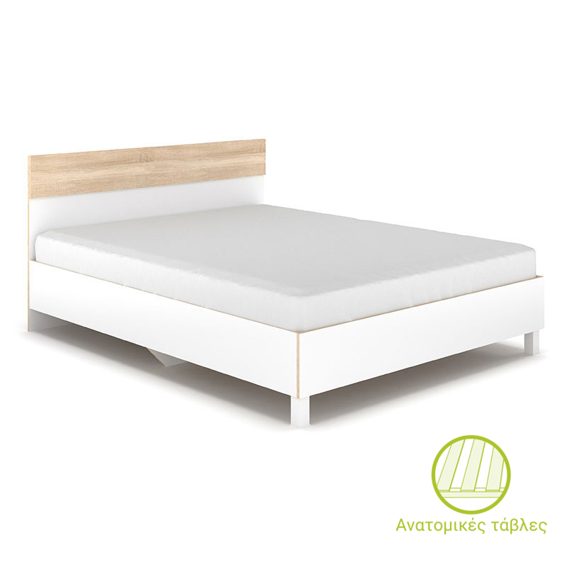 Κρεβάτι Awell pakoworld sonoma-λευκό 160x200εκ 2