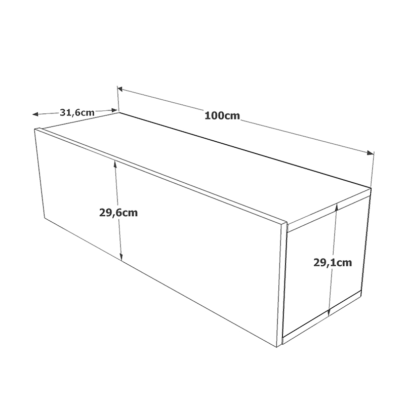 Έπιπλο τηλεόρασης επιτοίχιο Serit pakoworld λευκό-oak 100x31,5x29,5εκ 5