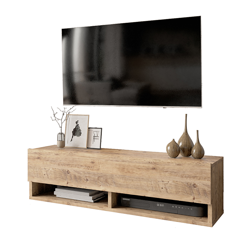 Έπιπλο τηλεόρασης επιτοίχιο Roscoe pakoworld oak 100x31,5x29,5εκ 1