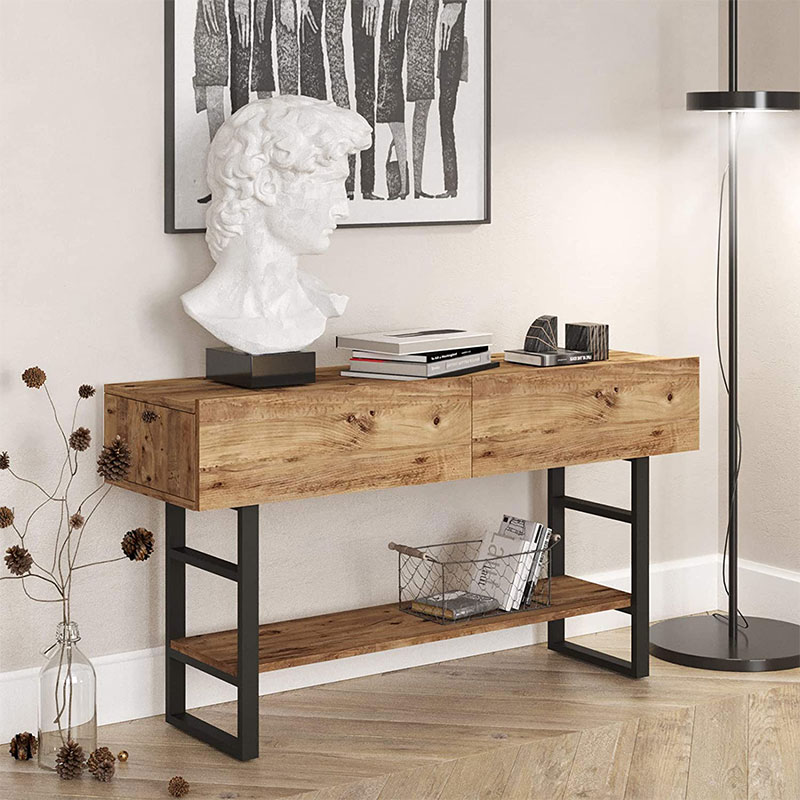 Κονσόλα Vien pakoworld oak-μαύρο 139x43x75,5εκ 1