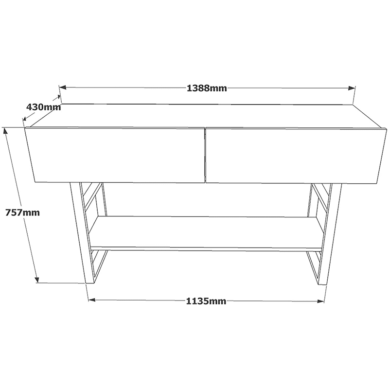 Κονσόλα Vien pakoworld oak-μαύρο 139x43x75,5εκ 4