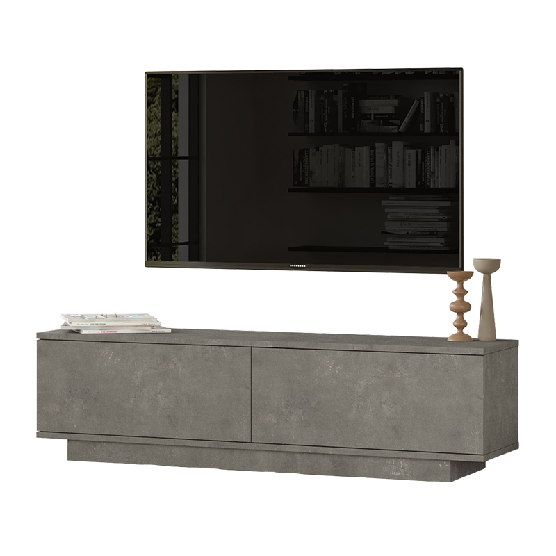 Έπιπλο τηλεόρασης Zoeva pakoworld γκρι cemento 140x35,5x38εκ 1