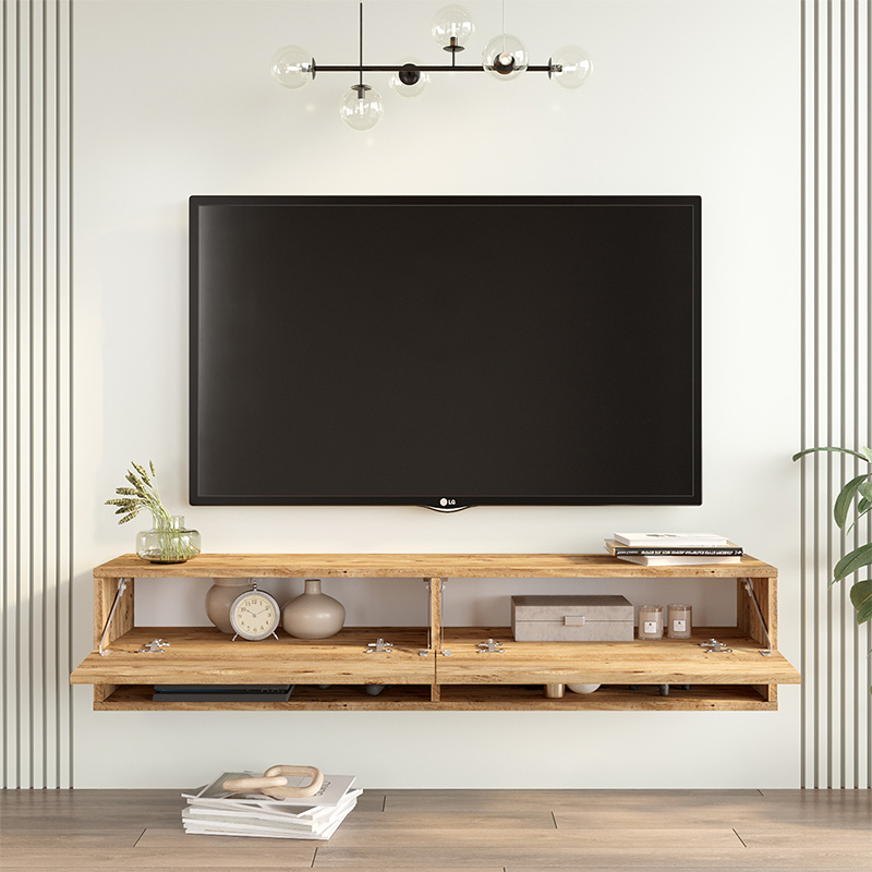 Έπιπλο τηλεόρασης επιτοίχιο Roscoe pakoworld sonoma 140x31.6x29.6εκ 2