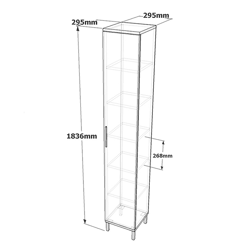 Ντουλάπι-στήλη Aurelius pakoworld ανθρακί-μόκα 29.5x29.5x183.6εκ 5