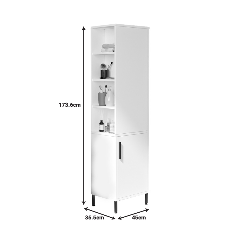 Ντουλάπι-στήλη Perseus pakoworld λευκό 45x35.5x173.6εκ 5