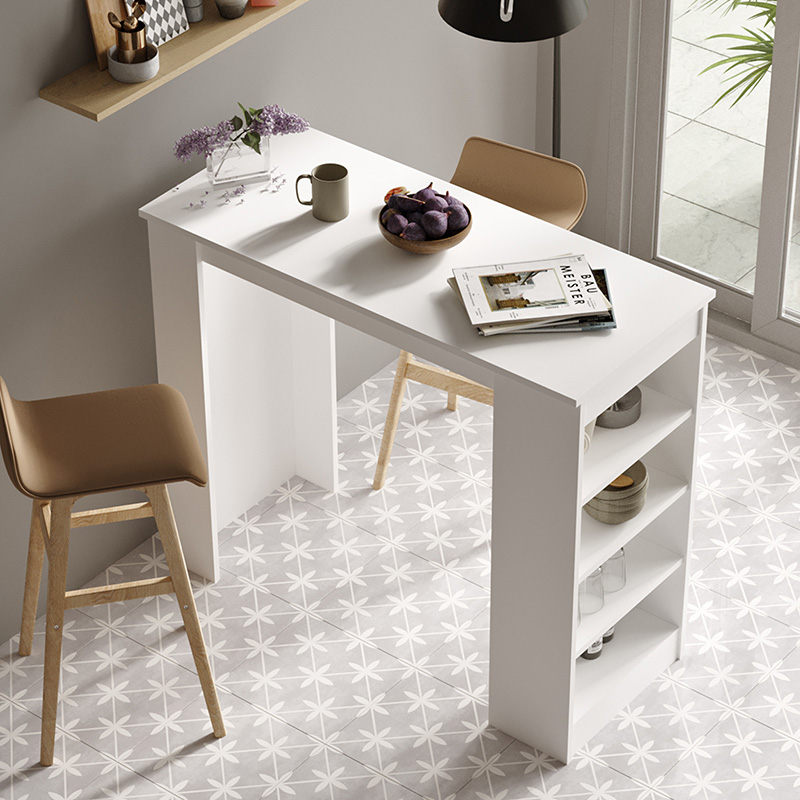 Τραπέζι μπαρ Riff pakoworld λευκό 120x51.5x101.5εκ 3