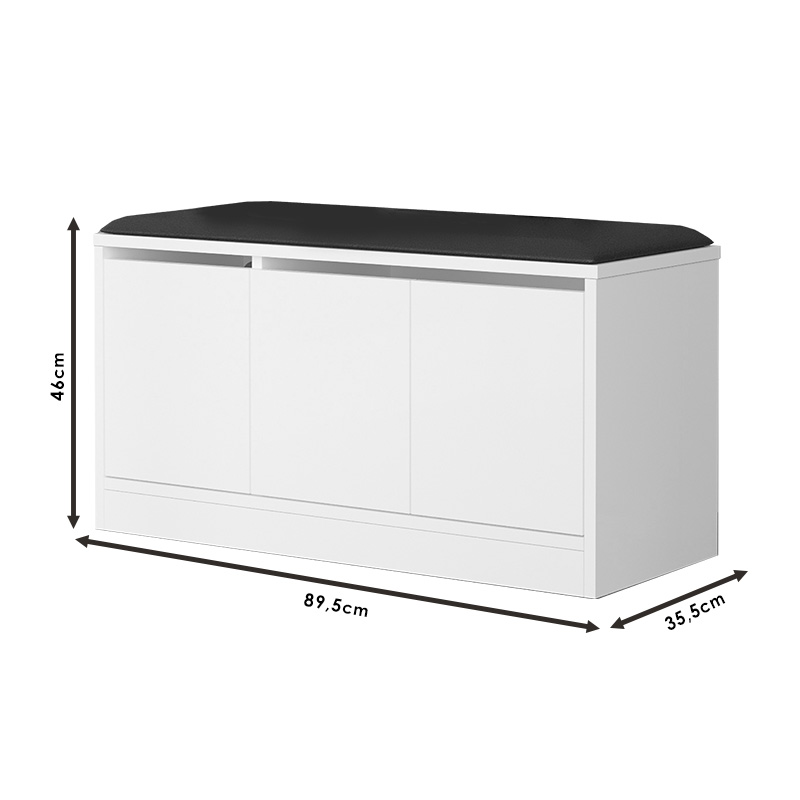 Παπουτσοθήκη-Σκαμπό Firefly pakoworld λευκό 89.5x35.5x46εκ 6