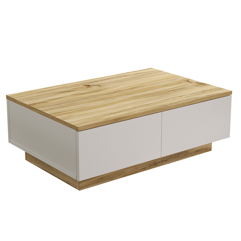 Τραπέζι σαλονιού Thunder pakoworld sonoma-λευκό 90x60x31.5εκ 3