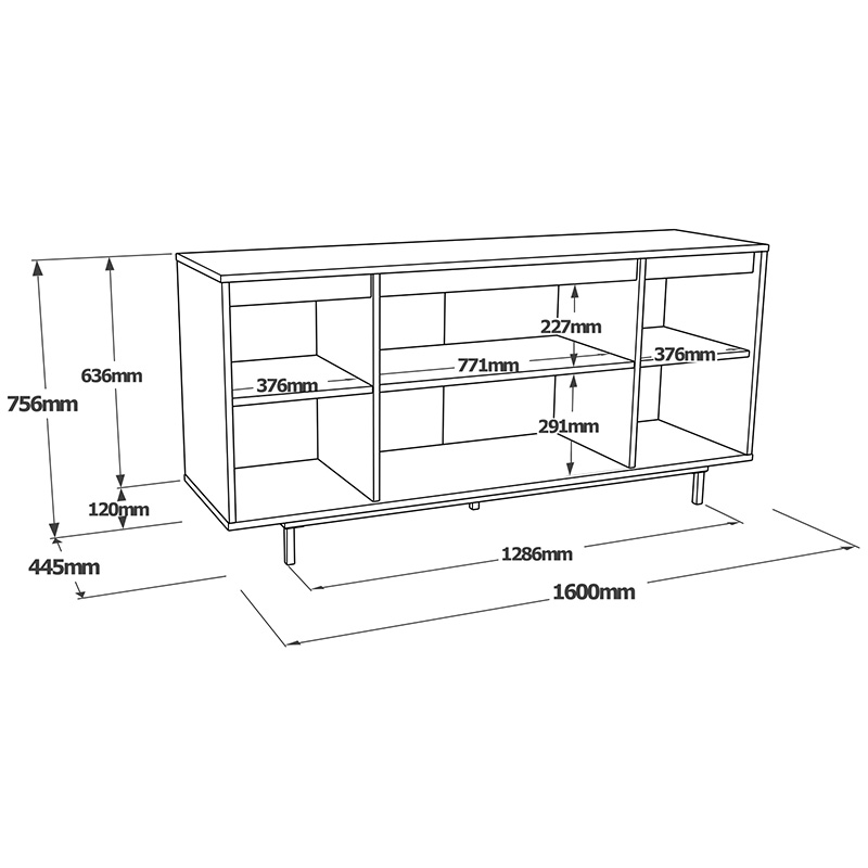 Μπουφές Jethro pakoworld sonoma-wenge 160x44.5x75.5εκ 6