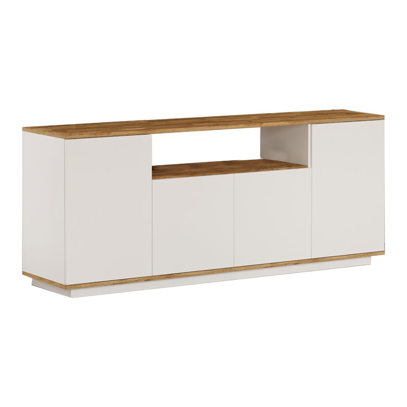 Μπουφές Placefol pakoworld μελαμίνης λευκό-φυσικό 180x44.5x75εκ 2