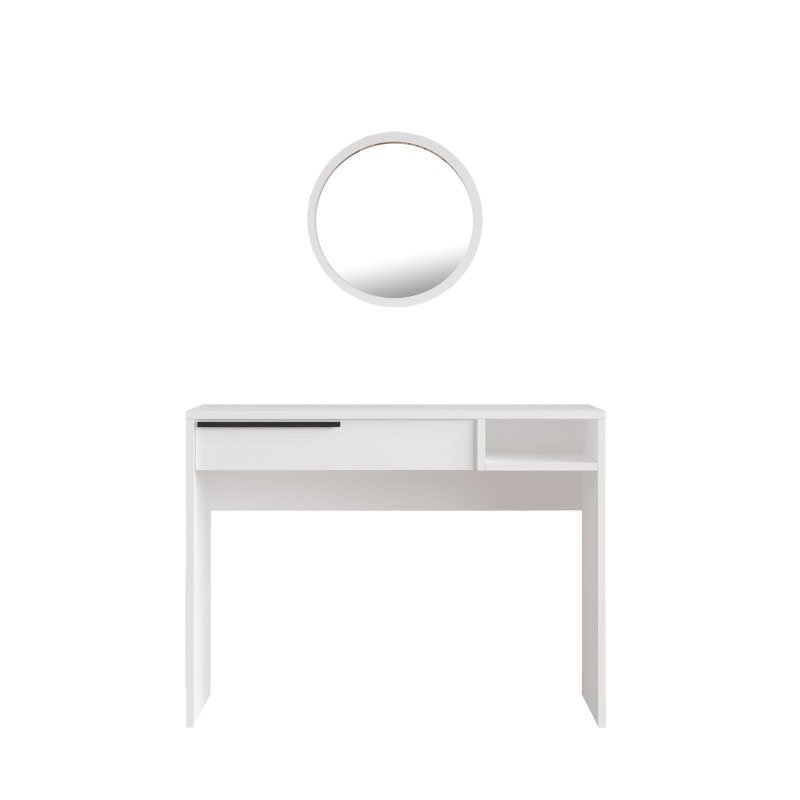 Τουαλέτα κρεβατοκάμαρας-καθρέπτης Dorjie pakoworld μελαμίνης λευκό-ανθρακί 100x44.5x75εκ 3