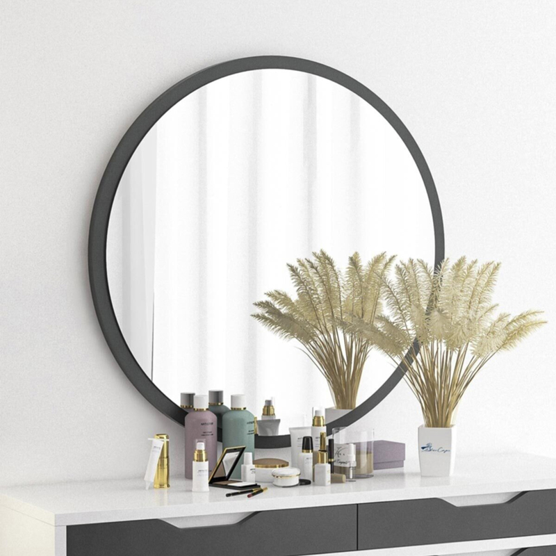 Καθρέπτης Rodro pakoworld μελαμίνη σε ανθρακί απόχρωση 62x6x62εκ 2